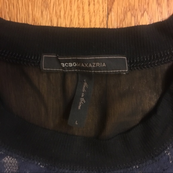 BCBG Max Azria Blue/Black Hi-Low Top- L - Picture 2 of 7